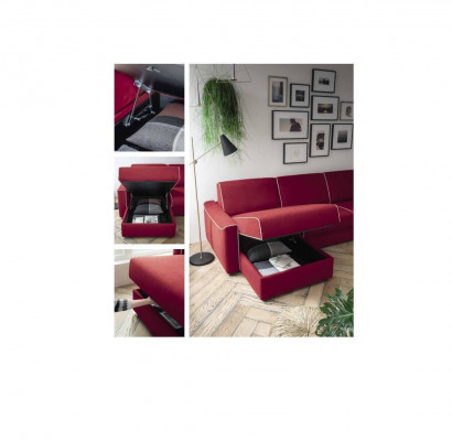 Ecksofa Modern Design Sofa Focus Stoff L-Form Couch Wunnlandschaft Italien Miwwelen