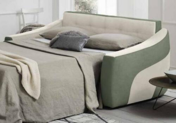 Designer Sofa 2-Sëtzer Stoffssofa Schloofsofa Zweisëtzer italienesch Miwwelen Nei