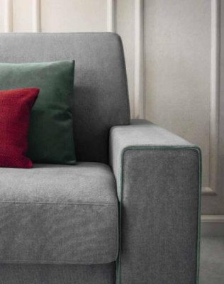 Wunnzëmmer Textilsgefor Grau Zweisëtzer Designer Sofas Polstersofas 2 Sëtzer Neit