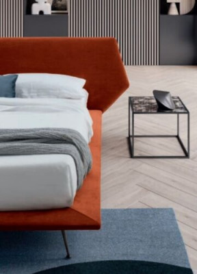 Duebelbett Betten Design Polster Schlofkummer 200x200cm Modern Holz Bett Italien.