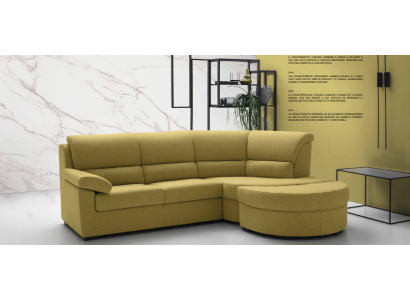 Italienesch Miwwelen Textil Giel Modern Luxus Eck Canapé L-Form Édel Modern alfitalia