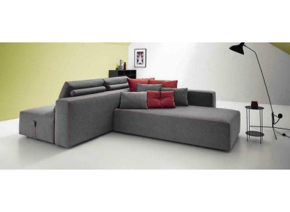 Sofa L-Form Textil Canapé Eck gepolstert Sëtz Sofa Wunnzëmmer modern Alfitalia