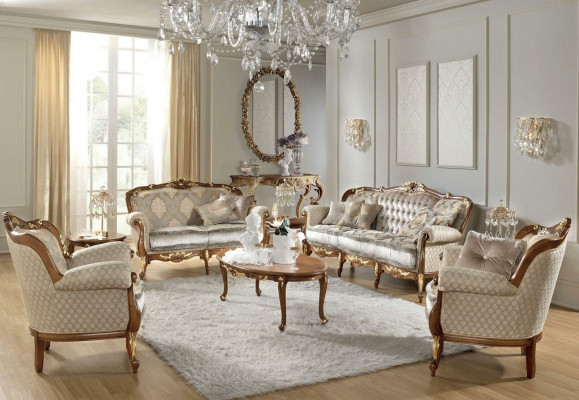 Canapé Barock Rokoko Klassesch Drësëtzeger 3 Sëtz Couch Polster Canapéen Couchen