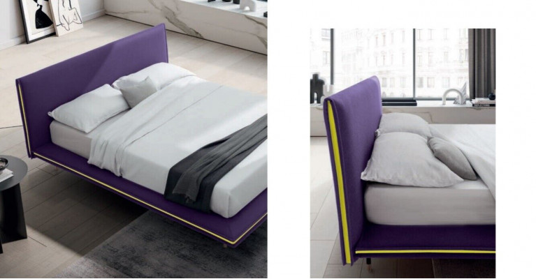 Design Bett 140x200cm Këssen Luxus Better Duebel Hotel Schlof Zëmmer Holz Nei