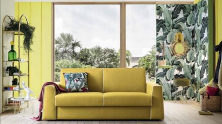 Design Wunnzëmmer Giel Sofa 3 Sëtzer Alfitalia Stoff Couch Sofa Polstersofaen
