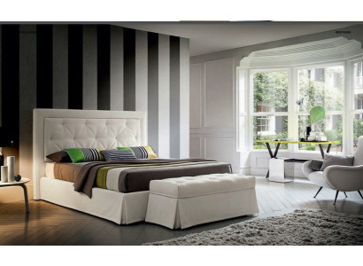 Chesterfield Better 180x200cm Schlofzëmmer Textil Stoff Bett Design Luxus Hotel