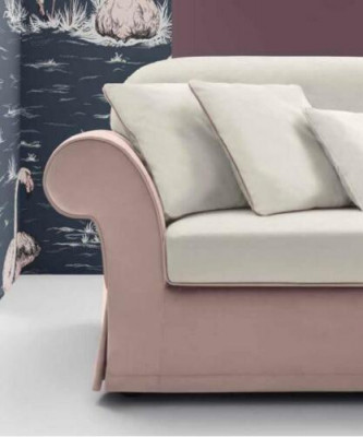 Klassesch Polstermeubelen Sofas Design Luxus Canapé Sofa Textil Sofas Rosa 3 Sëtzer