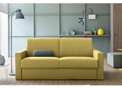 Zwee-Sëtzer Designer Sofa 2 Sëtzer Giel Stoffsofa Schlofzouf italienesch Miwwelen