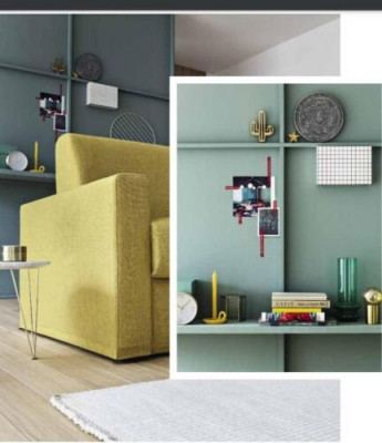 Zwee-Sëtzer Designer Sofa 2 Sëtzer Giel Stoffsofa Schlofzouf italienesch Miwwelen