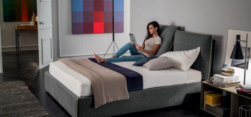Luxus Gepolsterten Sëtz Stoff Design Bett Schlofkummer Better 180x200 cm Textil Hotel