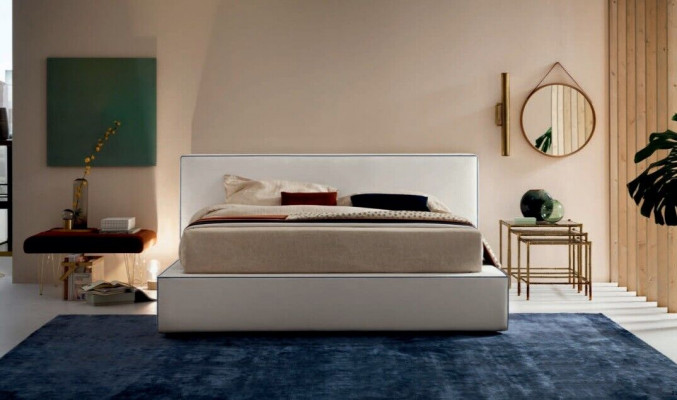 Italienesch Designer Bett Schlofkummer Better Textil Hotel Luxus Polster Miwwelen