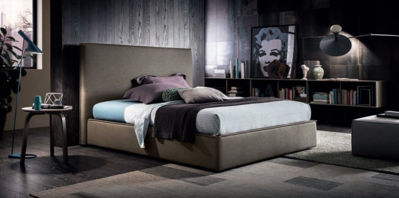 Luxus Duebel Better Braun 200x200 Schlofzëmmer Lieder Hotel Bett Polster Design