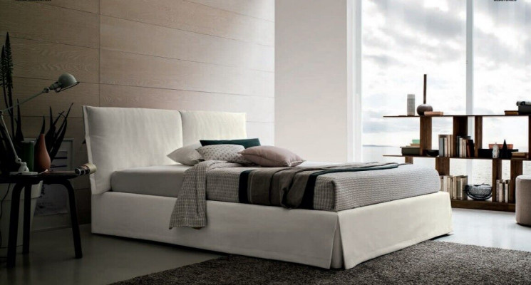 Luxus Duebel Hotel Better 120x200 Schlofzëmmer Wäiss Textil Bett Polster Design