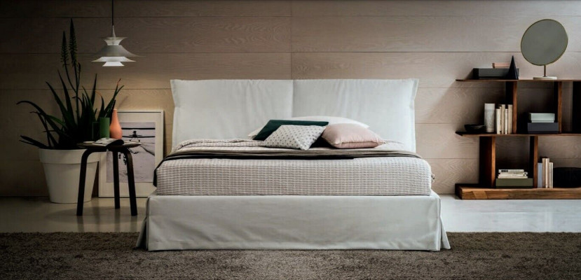 Luxus Duebel Hotel Better 120x200 Schlofzëmmer Wäiss Textil Bett Polster Design