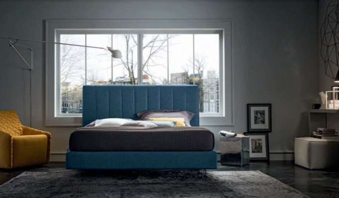 Designer Bett Schlofzëmmer Better Textil Luxus Hotel Stoff Polster Sëtz Italien