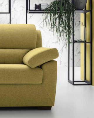 Moderne Stil Sofa Italien 2-Sëtzer Textil Holzrahmen Wunnzëmmer Canapé Sofa alfitalia