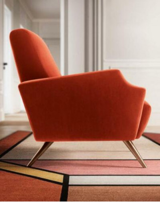 Fernseh Stull Polster Couch Stoff Design Relax Club Fauteuil Lounge Sofa 1 Sëtzer
