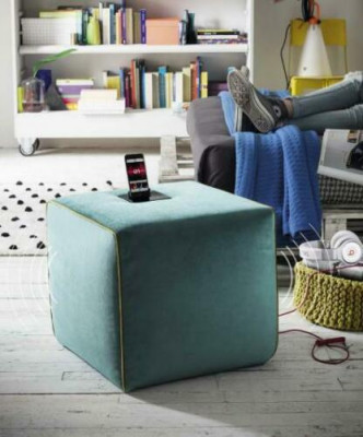 Hocker Opluedstatioun Handy Polsterhocker Sitzhocker Hocker Ottoman Pouf Fousshocker