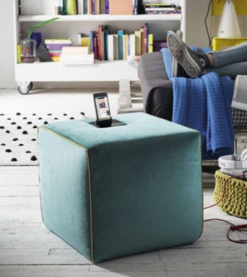 Polsterhocker Sëtzocker Quadrat Sëtz Neie Pouffe Fousshocker Quadrat Sëtz Hocker