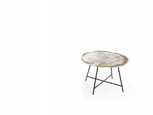 Design Couchtisch Bäistelltisch Wunnzëmmer Dësch Kaffisdësch Ronn