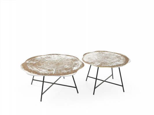 Design Couchtisch Bäistelltisch Wunnzëmmer Dësch Kaffisdësch Ronn