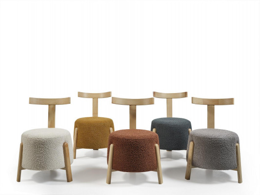 Stull Iesszëmmer Polsterstull Lounge Textil Sëtz Fauteuil Gro Nei Ronn