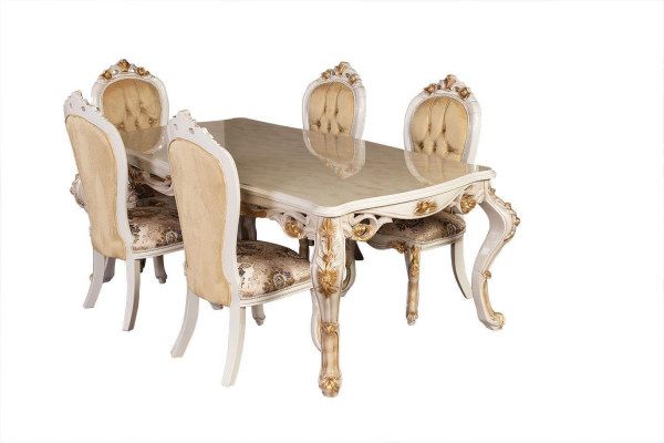 Beige klassesch Iesszëmmermiwwel Designer Iessdësch mat Chesterfield Polsterstillen