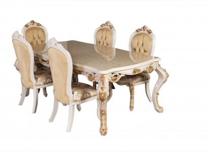 Beige klassesch Iesszëmmermiwwel Designer Iessdësch mat Chesterfield Polsterstillen