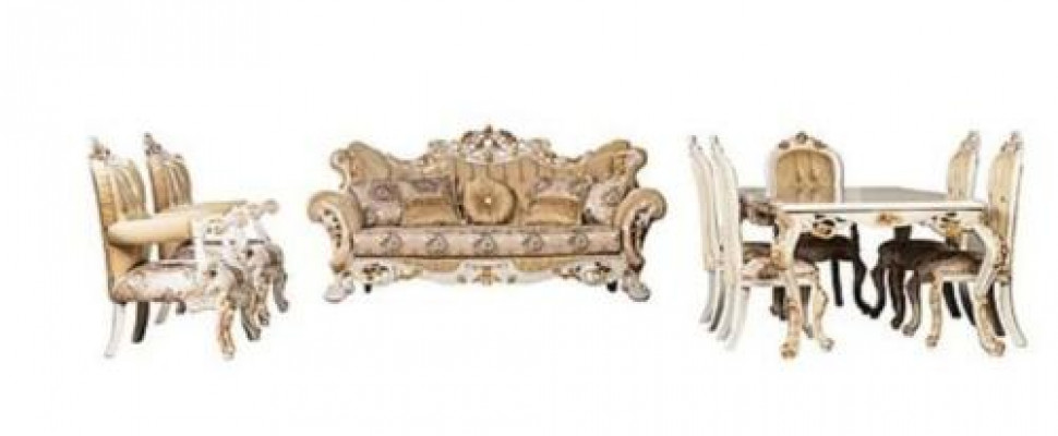 Beige klassesch Iesszëmmermiwwel Designer Iessdësch mat Chesterfield Polsterstillen