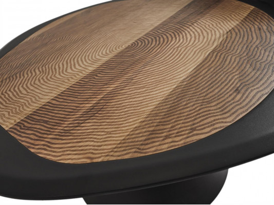 Designer Couchtisch Beistelltisch Wunnzëmmer Schwaarz Dësch Miwwelen Ronn