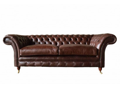 Sofa 3-Sëtzer Couch Polstersofas Couchen Wunnzëmmer Chesterfield Lieder