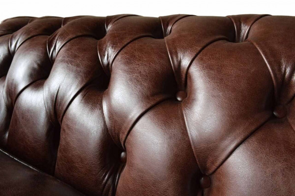 Sofa 3-Sëtzer Couch Polstersofas Couchen Wunnzëmmer Chesterfield Lieder