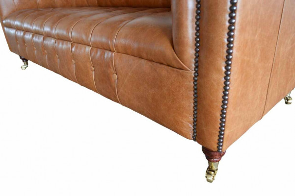 Chesterfield Sofa 3 Sëtz Polster Couchen Sofas Canapé Dräisëtzer Brong