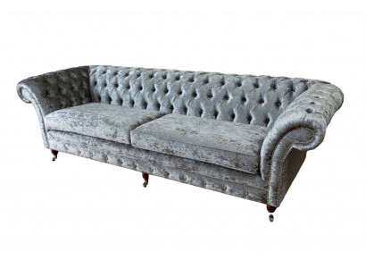 Viersëtzer Sofa Sofas 4 Sëtzer Chesterfield Wunnzëmmer Stoff Design Sëtz
