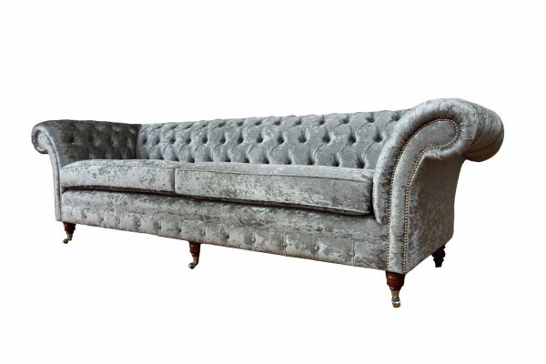 Viersëtzer Sofa Sofas 4 Sëtzer Chesterfield Wunnzëmmer Stoff Design Sëtz