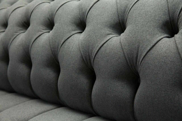 Englescht Chesterfield Luxus Textil Sofa 4 Sëtz Sofa Polster Design Stoffsofaen