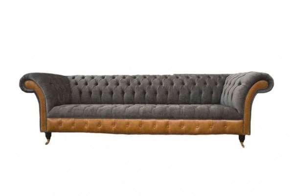 Sofa 4 Plazen Chesterfield Luxus Couch Grouss Couchen Polster 300cm Design