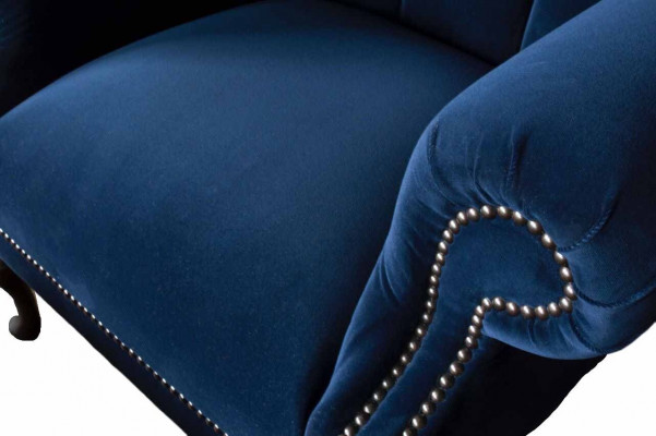 Chesterfield Héiersessel mat Hocker Relax 1 Sëtz Sofa Eensëtzer 2-Deeler