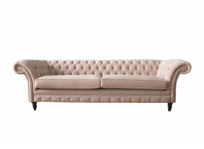 Rosa Viersëtzer Polstersofa 4-Sëtz Miwwel Grouss Soën Couch 245cm Nei