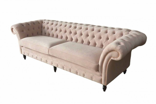 Rosa Viersëtzer Polstersofa 4-Sëtz Miwwel Grouss Soën Couch 245cm Nei