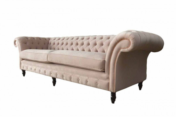 Rosa Viersëtzer Polstersofa 4-Sëtz Miwwel Grouss Soën Couch 245cm Nei