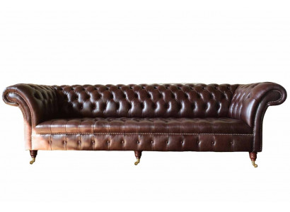 Sofa Chesterfield Canapé Polster Sëtz Lieder Canapéën Braun Designer