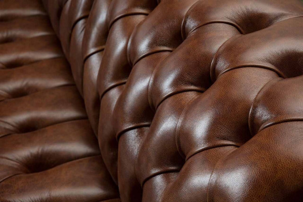 Canapé 4 Sëtz Luxus Miwwelen Chesterfield Lieder Braun Design Modern Stil