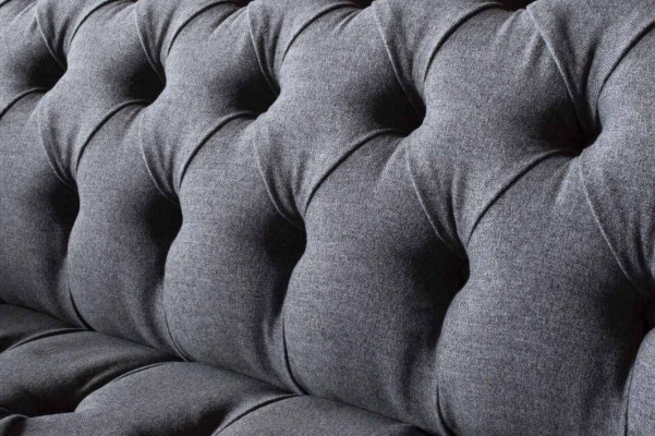 Chesterfield Stoffcanapé Luxus Canapé Pouff Canapé Sëtz Gro Stoff
