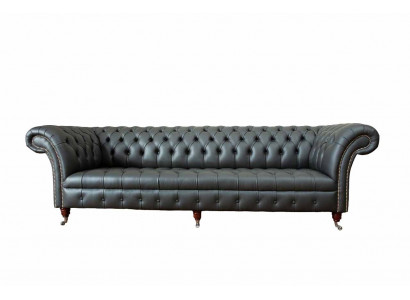 Luxus Véiersëtzer Sofa 4 Sëtzer Wunnzëmmer Chesterfield Engleschen Stoffdesign