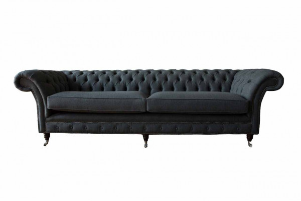 Design Canapé 4 Sëtzer Couch Textil Polster Klassesch Canapéen Chesterfield