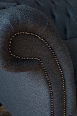 Design Canapé 4 Sëtzer Couch Textil Polster Klassesch Canapéen Chesterfield