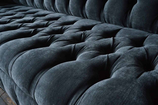 Viersëtzegt Sofa 4-Sëtzer Sofas Modern Gri Design Stoff Chesterfield