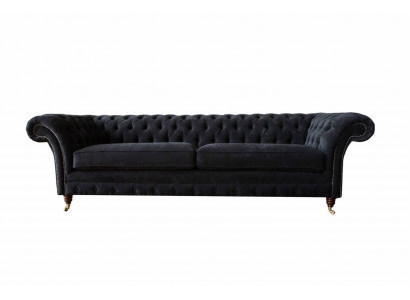 Design Canapé 4 Sëtz Polster Luxus Klassesch Textil Chesterfield Canapéen