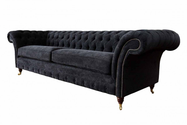 Design Canapé 4 Sëtz Polster Luxus Klassesch Textil Chesterfield Canapéen